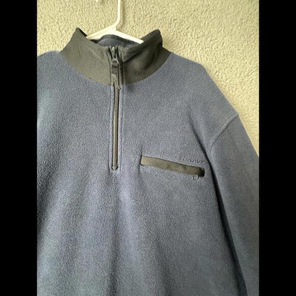 Gap Sweatshirt Mens 2XL Navy Blue 1/4 Zip Mock Neck Long Sleeve Pullover - Picture 3 of 12